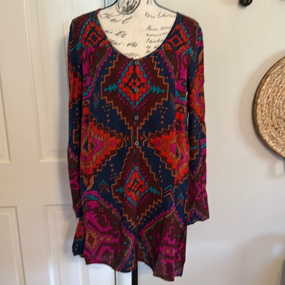 Billabong Moongazer Tribal Aztec Dress Long Sleeve